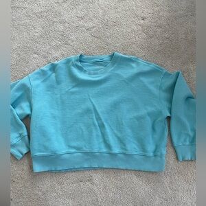 Aerie Ribbed Cropped Blue Sweater